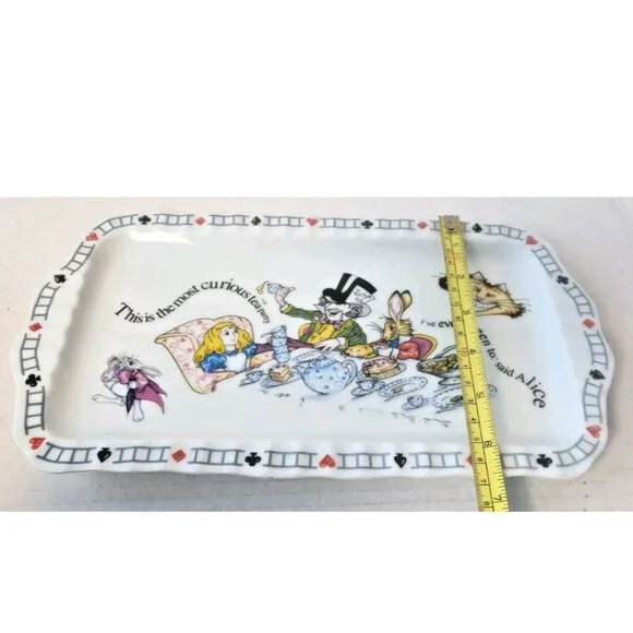 Paul Cardew Alice in Wonderland Mad Hatter Ceramic Serving Tray — Collectible - Picture 4 of 5
